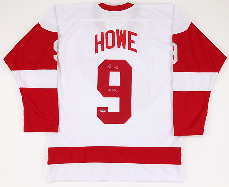 Hockey - Gordie Howe Signed "Mr. Hockey" Jersey (PSA)