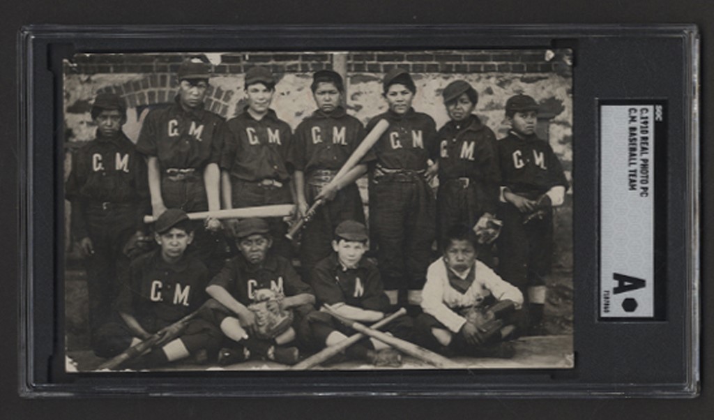 Early Baseball - 1910's Carlisle Real Photo Postcard from the Baseball Magazine Archive (SGC)