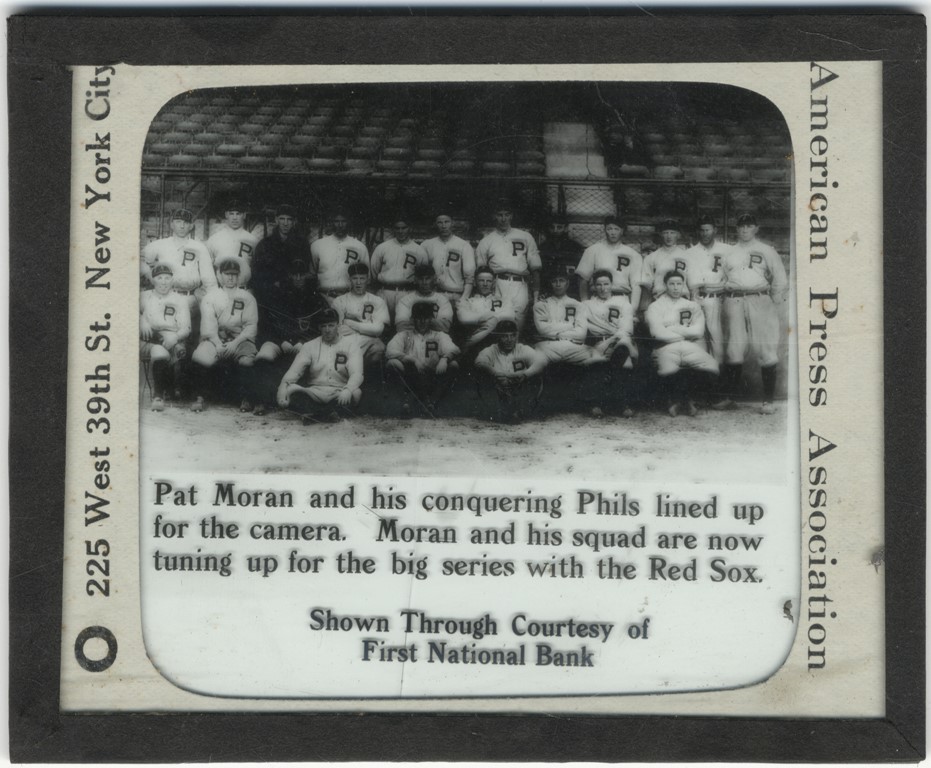 Early Baseball - 1915 National League Champion Philadelphia Phillies Magic Lantern Slide - Losses to Rookie Babe Ruth in World Series