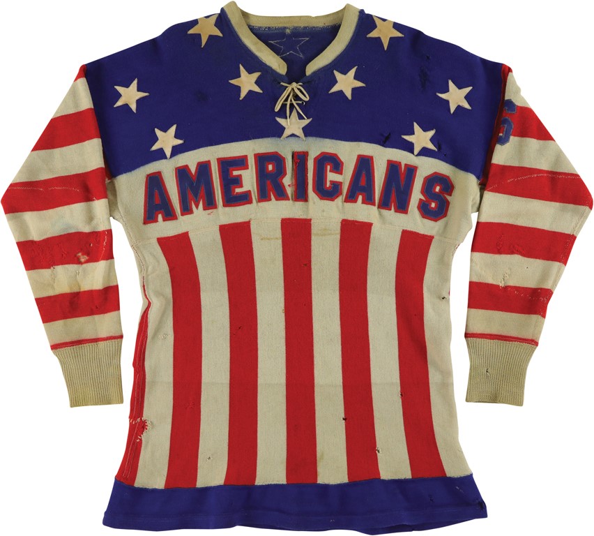 Hockey - 1957-58 Ab McDonald Rochester Americans AHL Game Worn Jersey