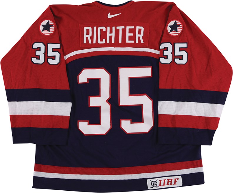 Hockey - 2002 Mike Richter USA Olympic Team Game Worn Jersey