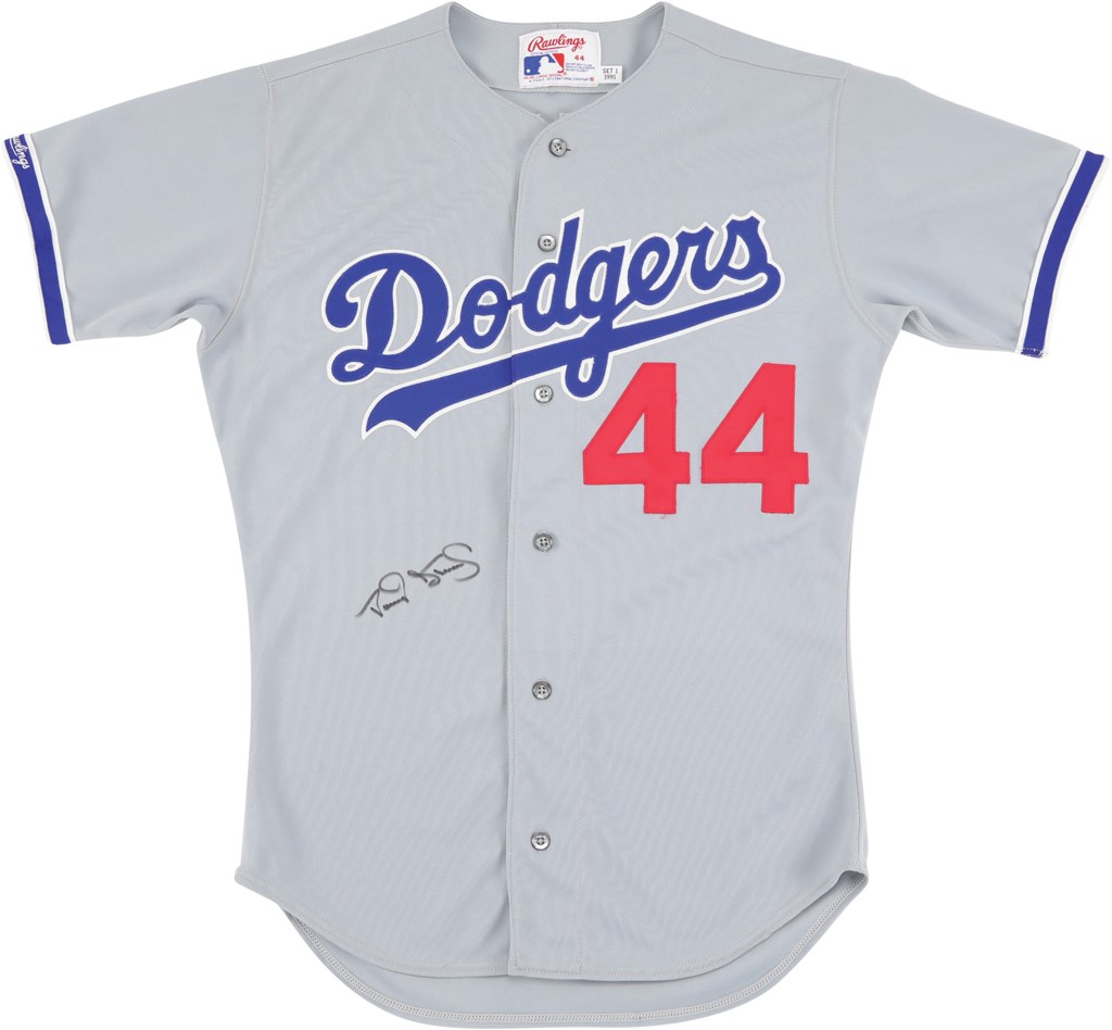 Baseball Equipment - 1991 Darryl Strawberry Los Angeles Dodgers Signed Game Worn Jersey
