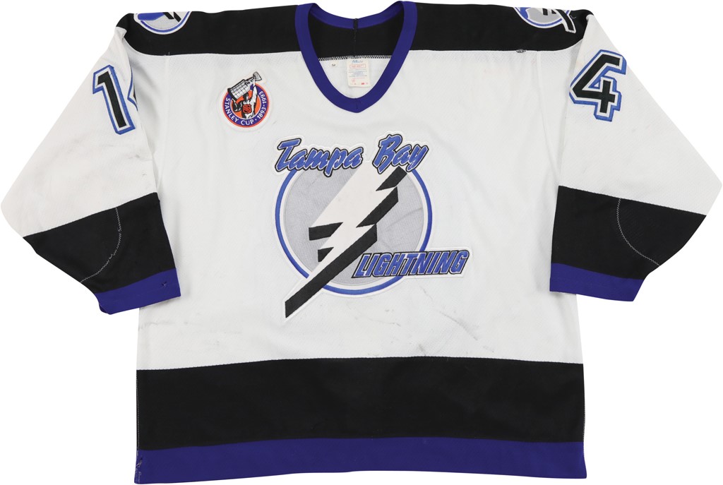 - 1993-94 John Tucker Tampa Bay Lightning Game Worn Jersey