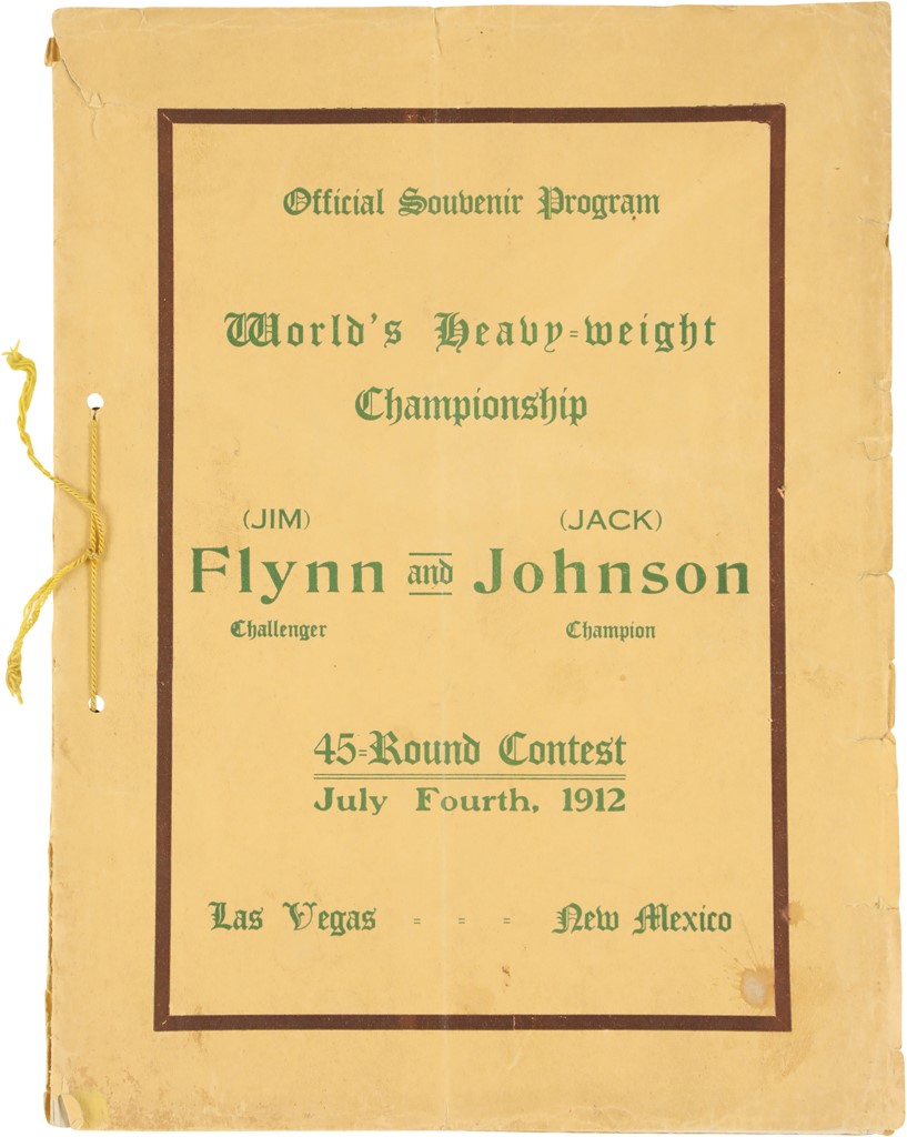 - 1912 Jack Johnson vs. Jim Flynn Program