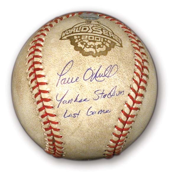 NY Yankees, Giants & Mets - 2001 Paul O'Neill Last Yankee Stadium Game Used Baseball