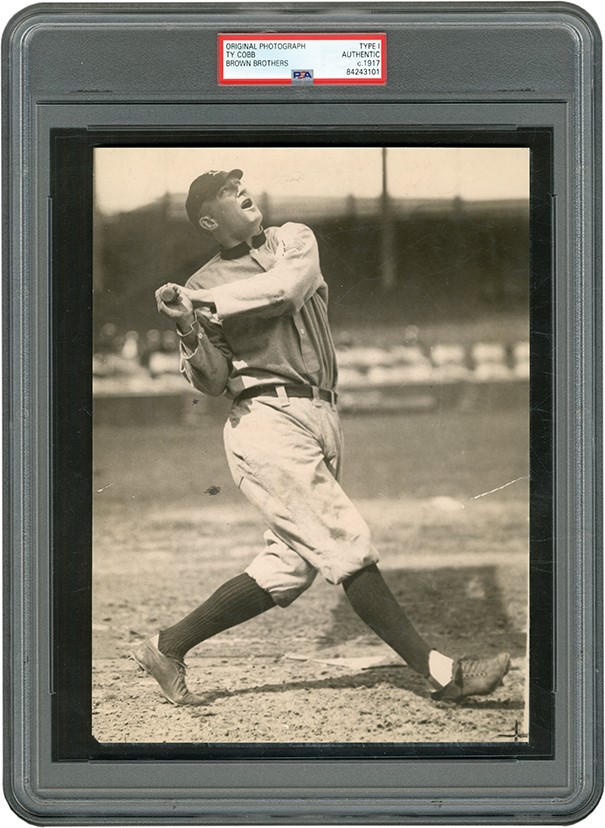 - Ty Cobb In Mid-Swing Photograph (PSA Type I)