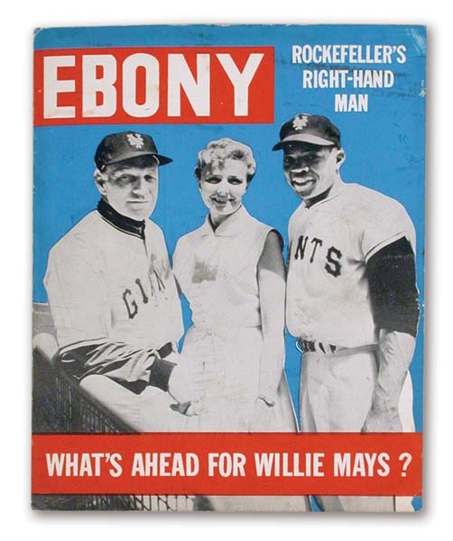 New York Baseball - 1954 Willie Mays Ebony Magazine Cardboard Advertising Sign