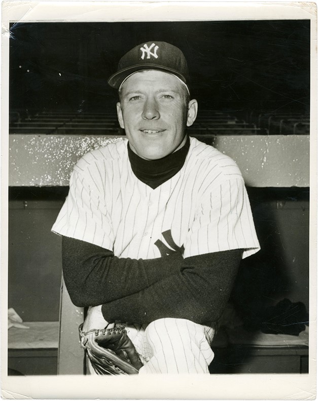 - Mickey Mantle Posed on Dugout Steps Photograph (PSA Type I)