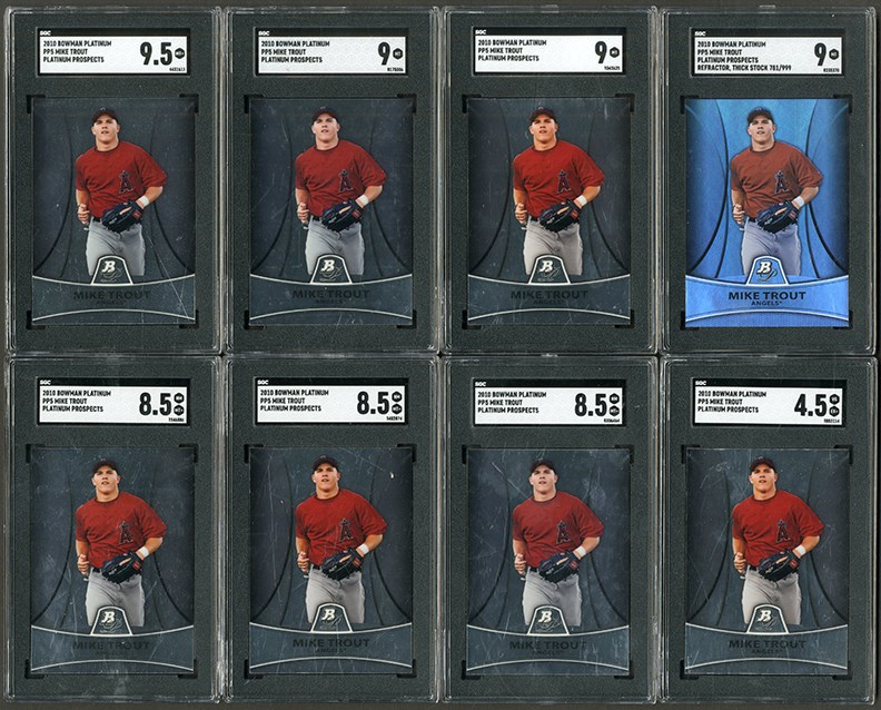 - 2010 Bowman Platinum Mike Trout SGC Graded Rookies with an SGC 9 Refractor (8)