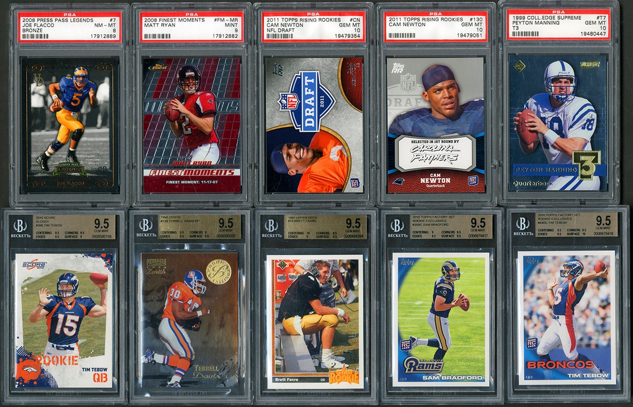 - 1985-2010 Football Hall of Famers and Stars PSA & BGS Graded Collection with PSA 10s (24)