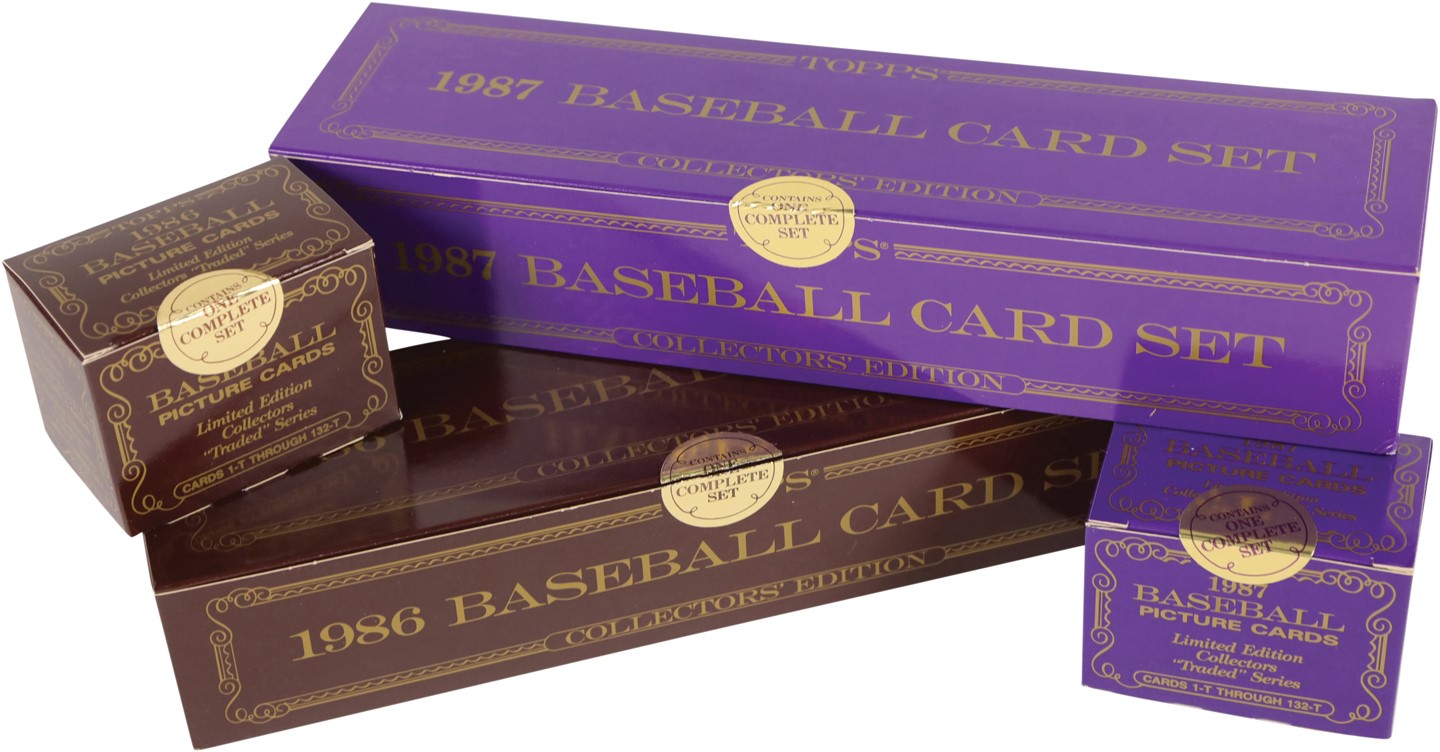 - 1986 & 1987 Topps Tiffany Baseball Factory Sealed Sets with Both Traded Sets