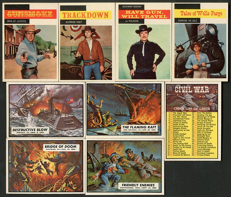 Non-Sports Cards - 1958 Topps TV Westerns & 1962 Topps Civil War News Complete Sets