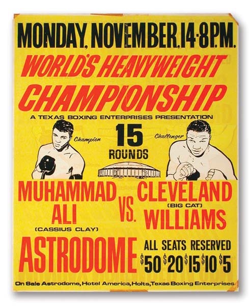 Muhammad Ali & Boxing - 1966 Muhammad Ali-Cleveland Williams Fight Poster