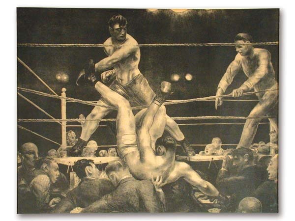 Muhammad Ali & Boxing - Dempsey and Firpo Lithograph by George Bellows (1923-24)