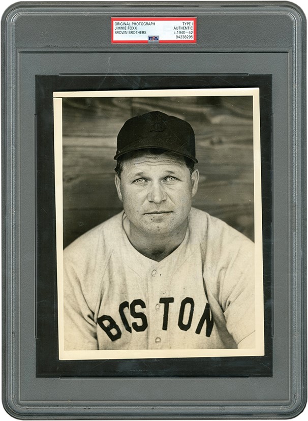 Jimmie Foxx Boston Red Sox Photograph Used For Two Trading Cards (PSA Type I)