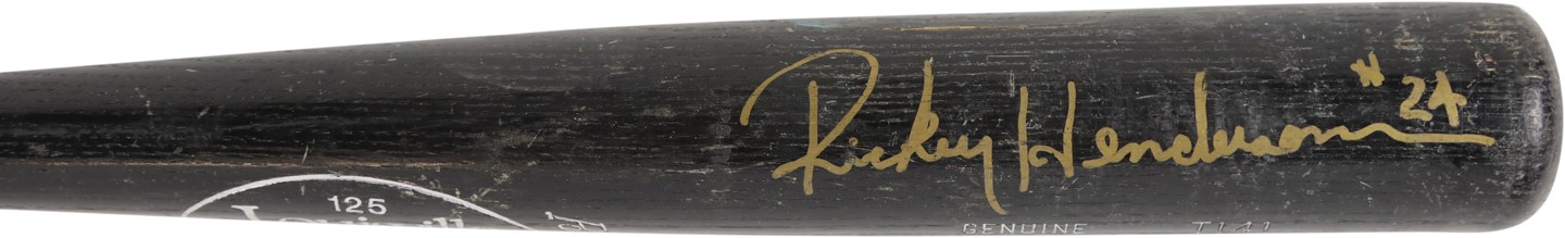 Baseball Equipment - 1986-89 Rickey Henderson New York Yankees Twice-Signed Game Used Bat (PSA GU 8.5)