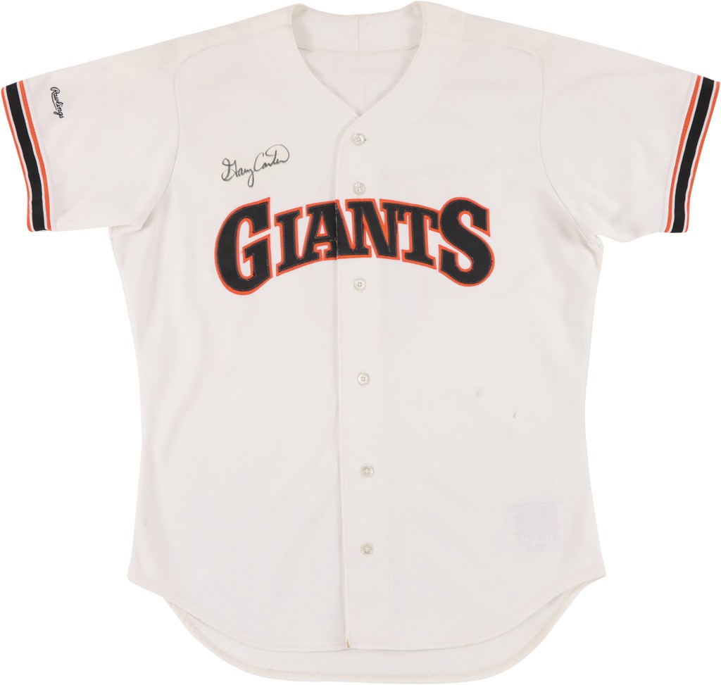 Baseball Equipment - 1990 Gary Carter San Francisco Giants Signed Game Worn Jersey