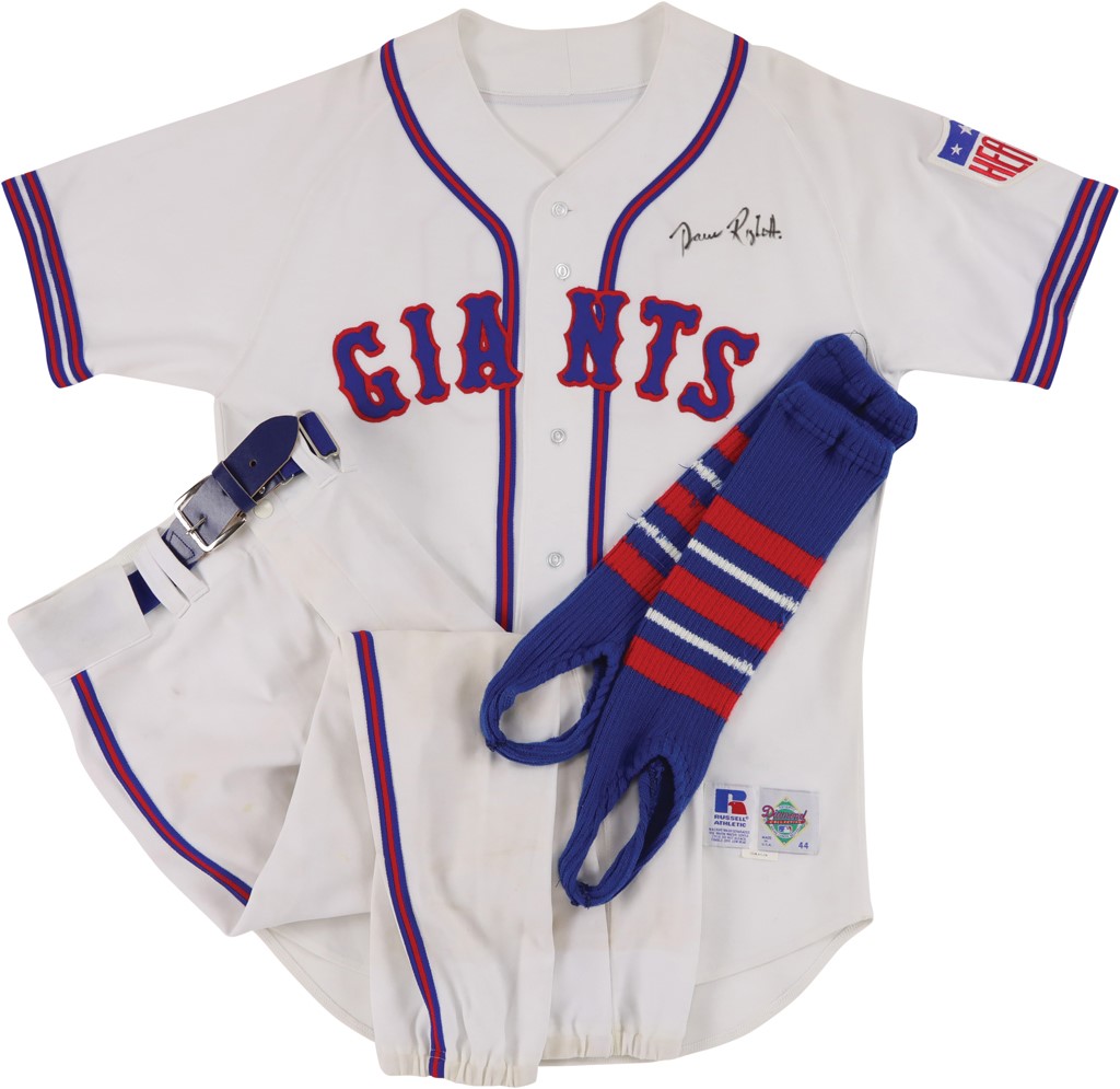 Baseball Equipment - 1992 Dave Righetti Signed Game Worn 1942 NY Giants "Turn Back the Clock" Complete Uniform - Purchased from Giants