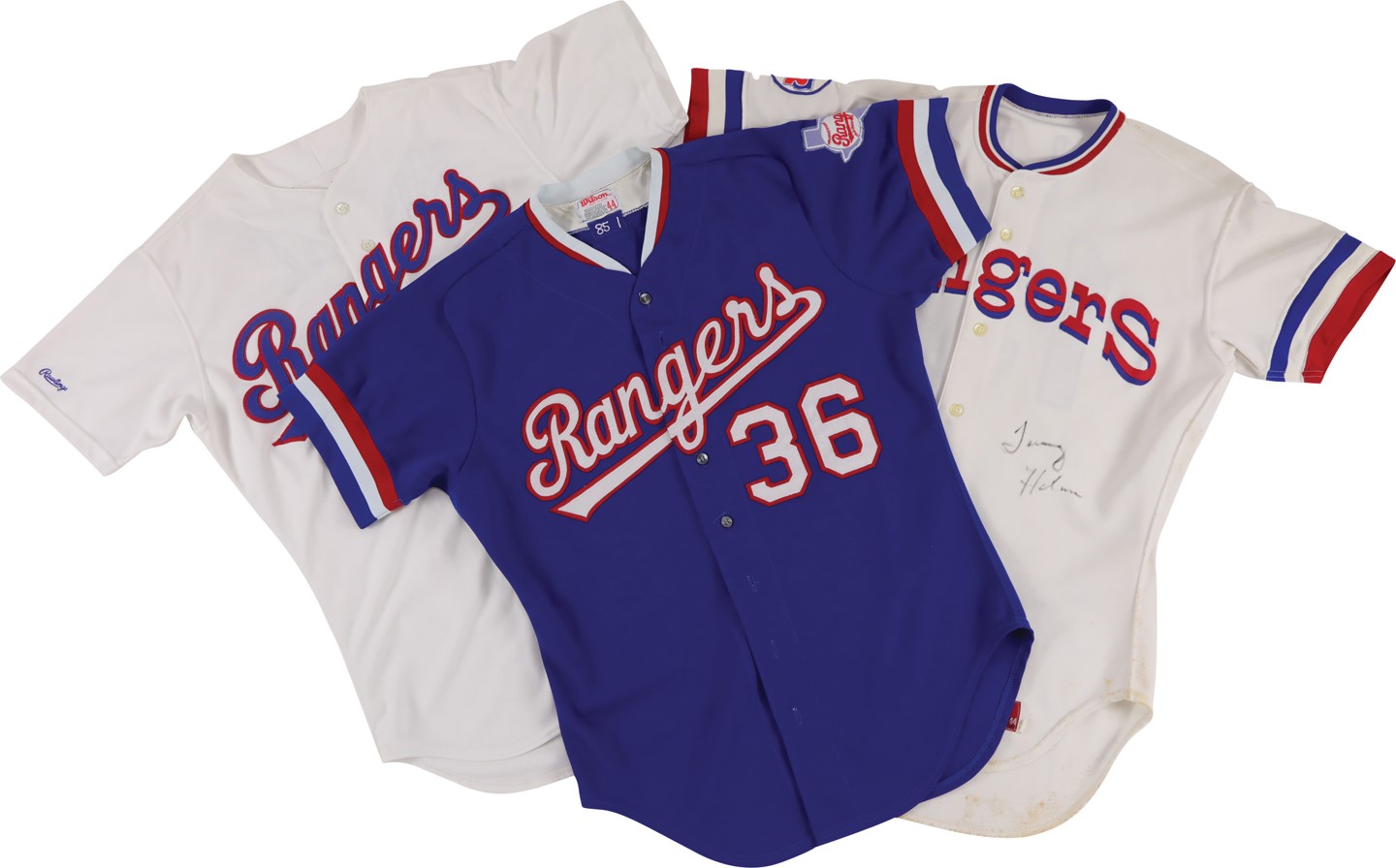 Baseball Equipment - 1982-1989 Texas Rangers Game Worn Jersey Trio