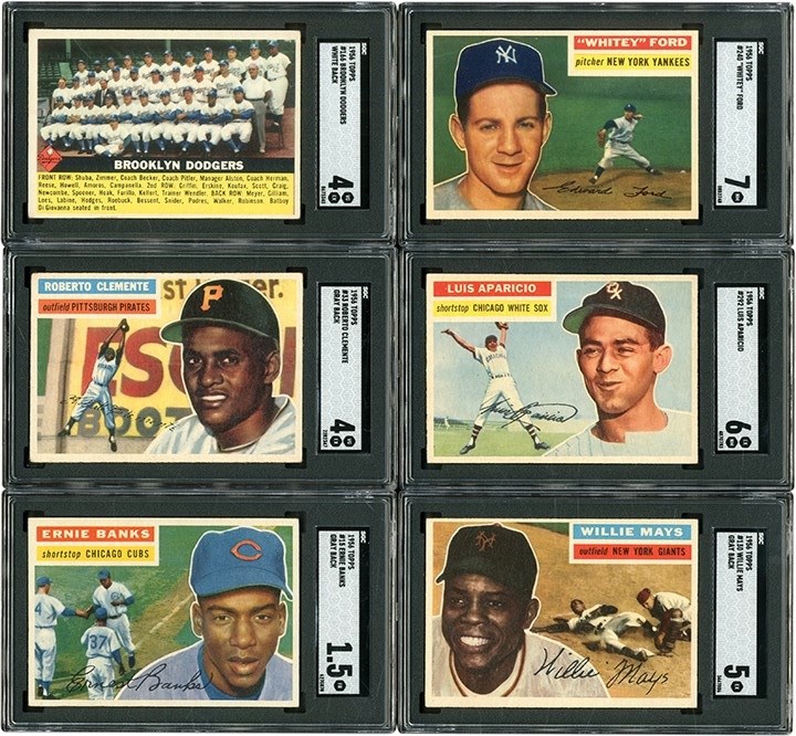 - 1956 Topps Baseball Complete Set with Extras (347) and SGC Graded