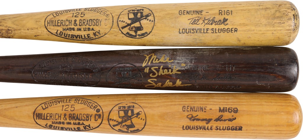 Baseball Equipment - Trio of 1976 Bicentennial Game Used Bats