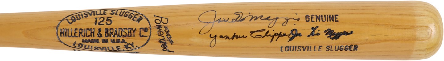 - Joe DiMaggio "Yankee Clipper" Signed Bat (PSA)