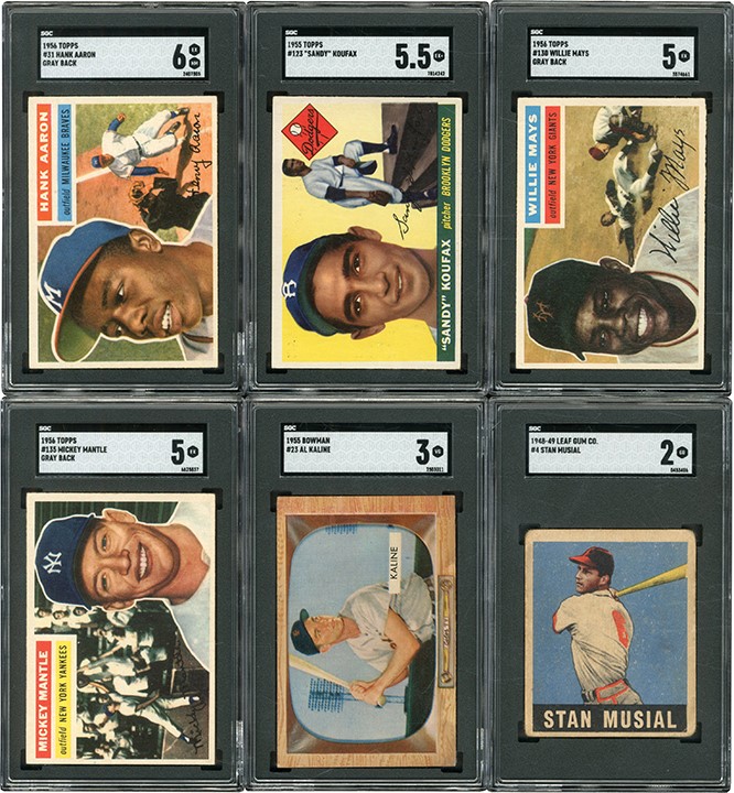 - 1948-64 Topps, Bowman, & Leaf Baseball Collection w/1956 Mantle & 1955 Koufax Rookie (67)