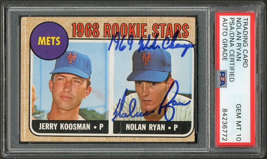 - 1968 Topps #177 Nolan Ryan Signed Rookie Card (PSA GEM MINT 10 Auto)