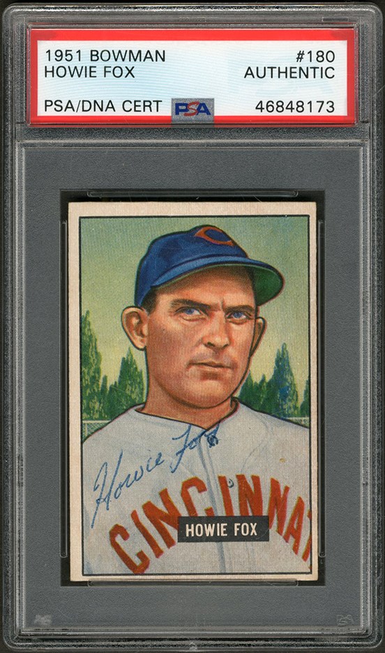 - 1951 Bowman Howie Fox Signed Card (PSA)