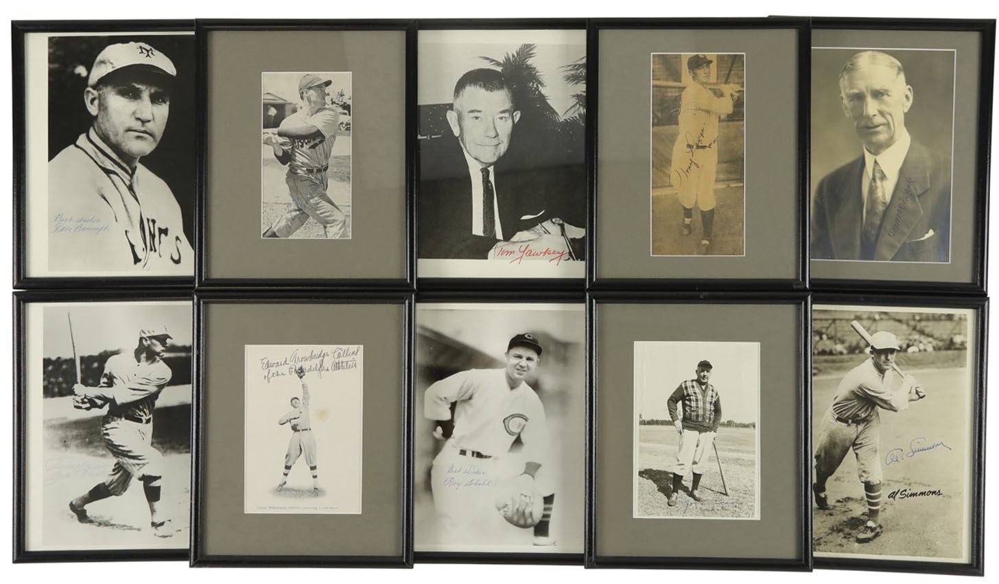 Baseball Autographs - Pre-War Baseball Hall of Fame Legends Signed Photographs (10)