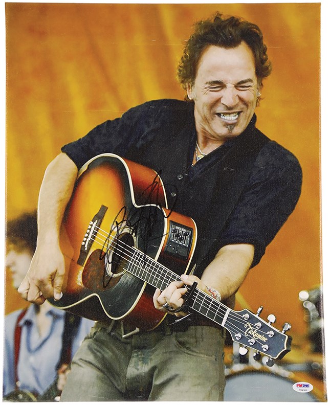 - Bruce Springsteen In-Person Signed Photo on Canvas (PSA)