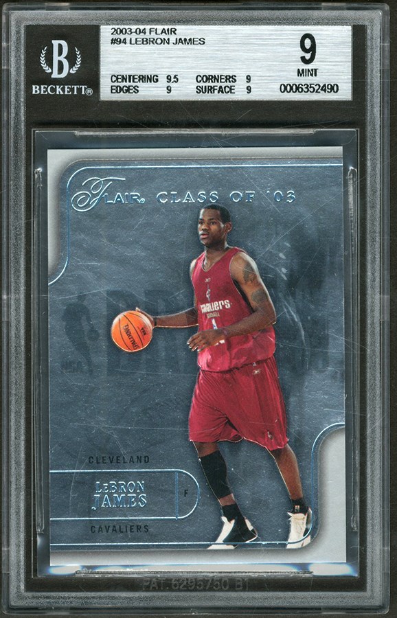 Basketball Cards - 2003-04 Flair #94 LeBron James Rookie 450/500 BGS MINT 9