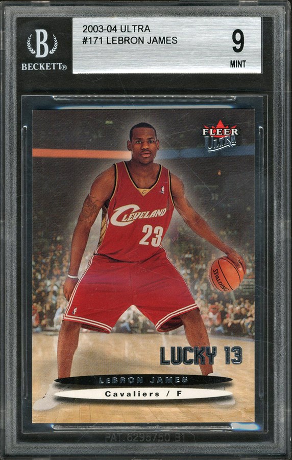 - 2003-04 Ultra Lucky 13 #171 LeBron James Rookie 22/500 BGS MINT 9