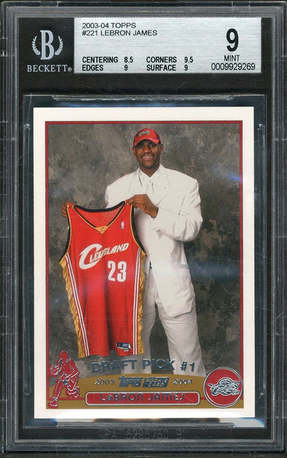 - 2003-04 Topps #221 LeBron James Rookie Card BGS MINT 9