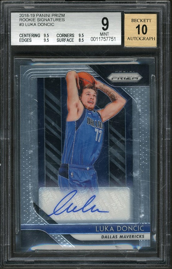 Basketball Cards - 2018-19 Panini Prizm #3 Luka Doncic Rookie Autograph Card BGS MINT 9 - Auto 10