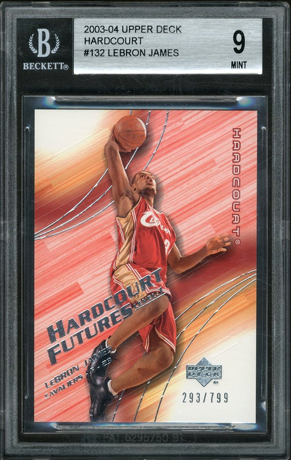 Basketball Cards - 2003-04 Upper Deck Hardcourt Futures #132 LeBron James Rookie Card BGS MINT 9