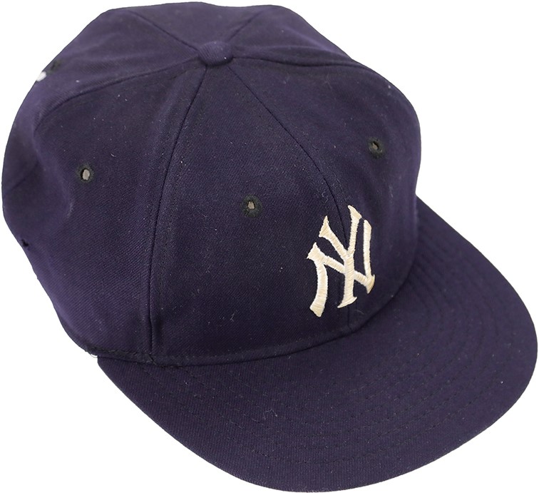 Mantle and Maris - 1968 Mickey Mantle New York Yankees Signed Game Worn Cap from The Delbert Mickel Collection (Possible Photo-Match & MEARS)