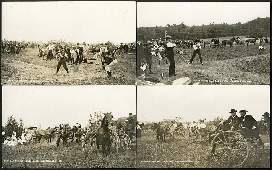 - 1908 "Ball Game at Lincoln Center" Photo Postcards (4)