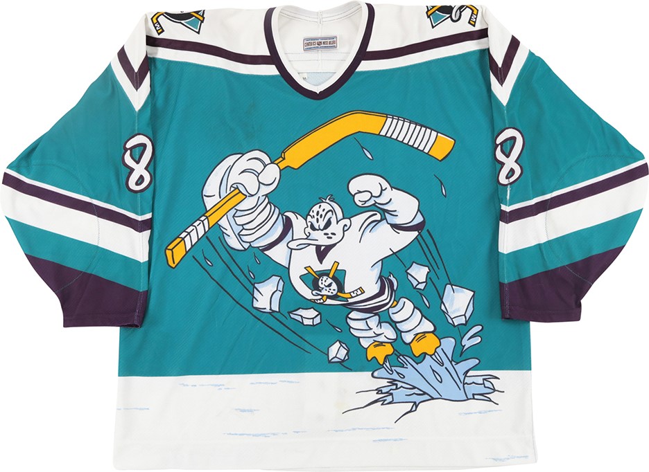 - 1995-96 Chad Kilger Anaheim Mighty Ducks NHL "Wild Wing" Game Worn Jersey