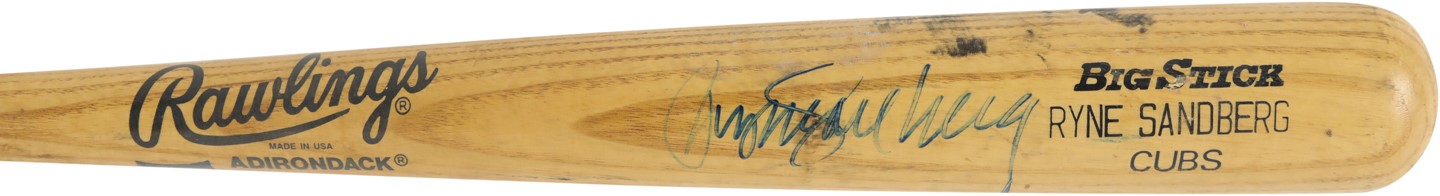 - 1996 Ryne Sandberg Chicago Cubs Signed Game Used Bat