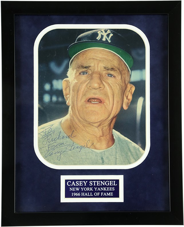 Baseball Autographs - Casey Stengel Signed Color Photo