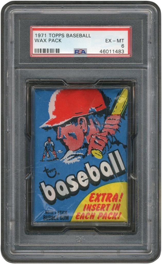 - 1971 Topps Baseball Unopened Wax Pack PSA EX-MT 6