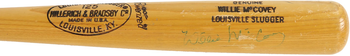 Baseball Equipment - 1970s Willie McCovey Signed Game Issued Bat