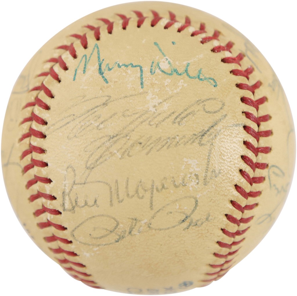 1970s National League All Stars Team Signed Baseball with Roberto Clemente (PSA)