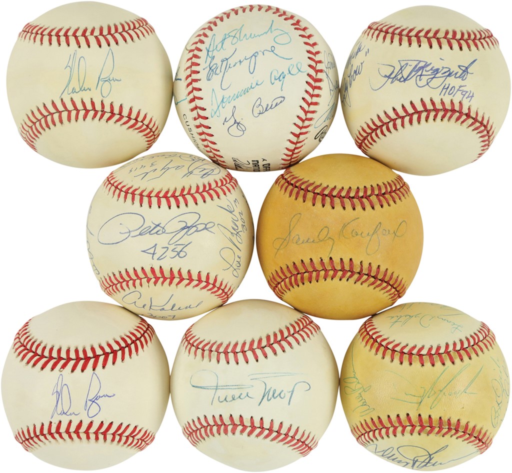 Baseball Autographs - Signed Baseball Collection with 3,000 Hit Club and 1969 Mets Team (8)
