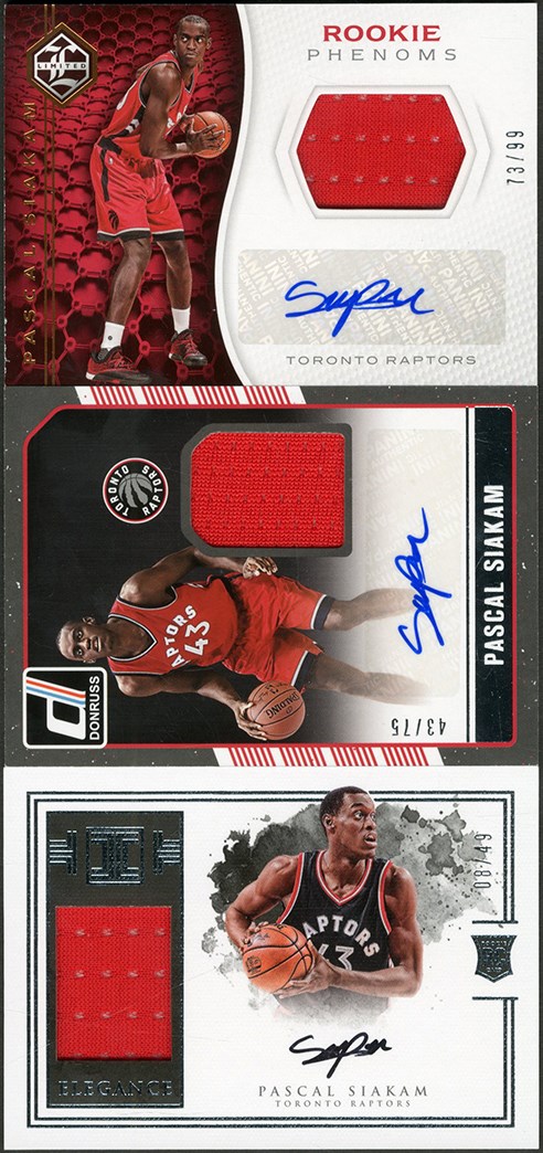 2016-17 Pascal Siakam Autographed Rookie Jersey Trio