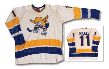 Hockey Sweaters - 1975-76 Perry Miller WHA Minnesota Fighting Saints Game Worn Jersey