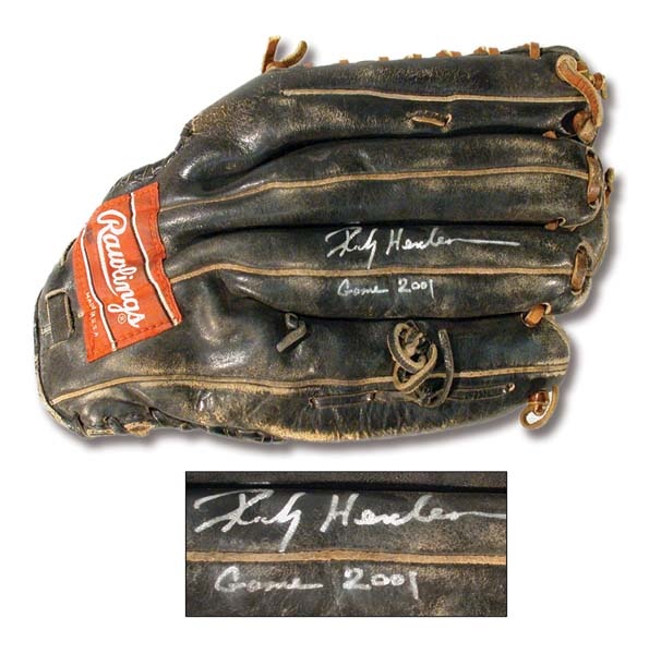 Baseball Equipment - 2001 Rickey Henderson Game Worn Glove
