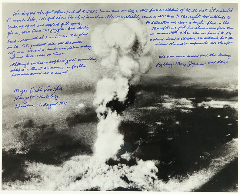 - Dutch Van Kirk Heavily Inscribed and Signed Enola Gay Bombing "Story" Photograph
