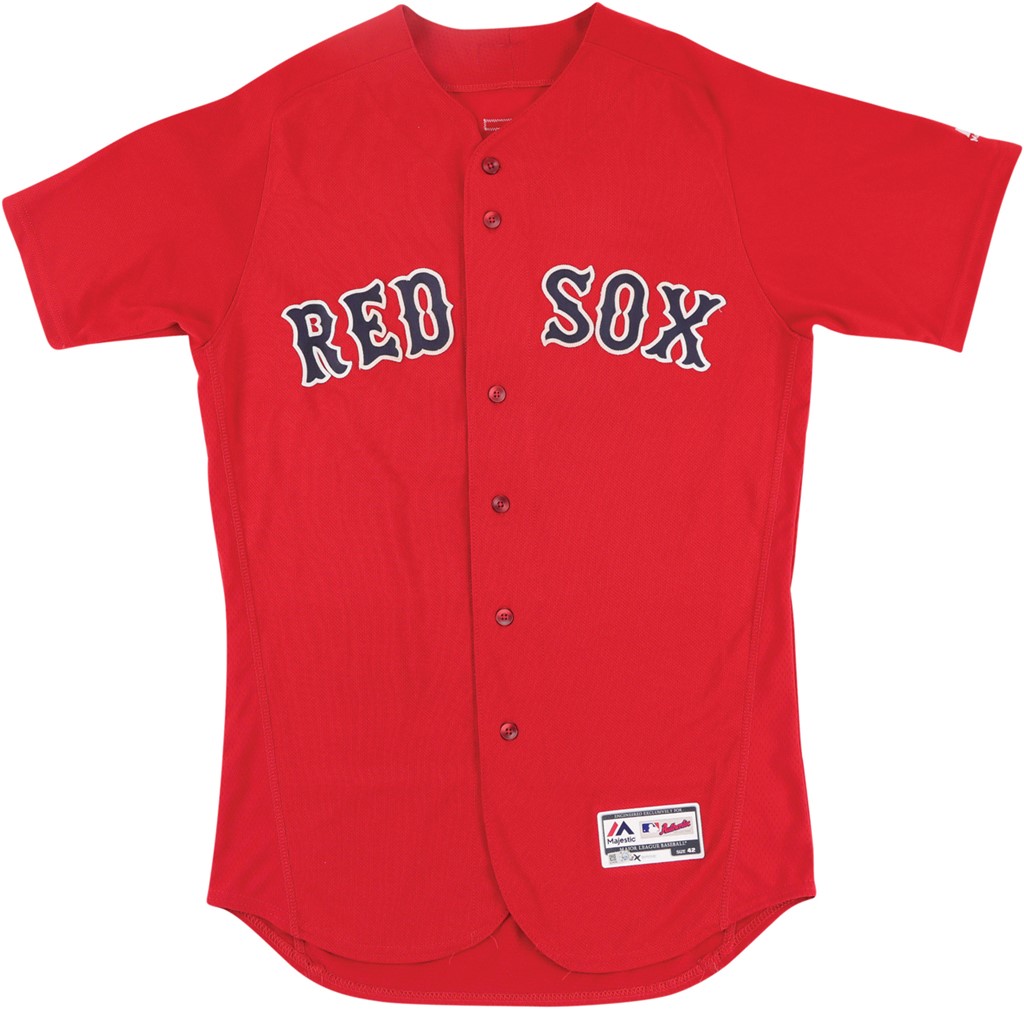 Baseball Equipment - 2018 Mookie Betts Boston Red Sox Game Worn Spring Training Jersey (Photo-Matched & MLB Holo)